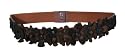 Jess Leather Flower Stretch Waist Dress Belt in Tan & Black -- SwankySwans