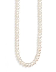 MMA Silver - 16 inch 6mm White Cultured Freshwater Button Pearl Necklace