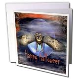 WhiteOak Art Designs Halloween - Owl Happy Halloween Owl Halloween Design - Greeting Cards-6 Greeting Cards with envelopes