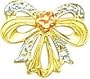 14K Tri Color Gold Bow Flower Stud Earrings Jewelry