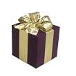18" Collapsible Purple Gift Box With Gold Bow Christmas Decoration