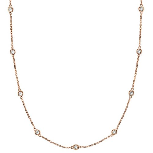 Diamonds by The Yard Bezel-Set Necklace in 14k Rose Gold (0.75 ctw)