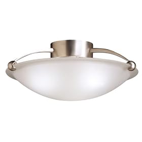 17 Wide Traditional Brushed Steel Ceiling Light Fixture by Kichler