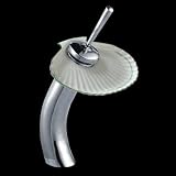 Faucets Chrome Over Brass, Waterfall Faucet Scallop Shell Disk 12 inch H