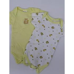 100% Cotton Bodysuit Set of 2, One Plain & One with Design