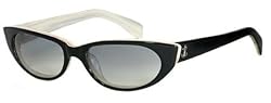 Tres Noir Shiny Black and White Horn CHERRY BOMB Sunglasses w/ Smoke Lens