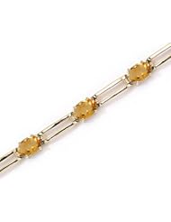 14K Yellow Gold Oval Citrine Bracelet