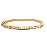 14k Yellow Gold Slip On 1.50ct Diamond Bangle - 7 Inch