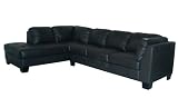 All Leather Sectional 8-Way-Hand-Tied in Black - 9958BK