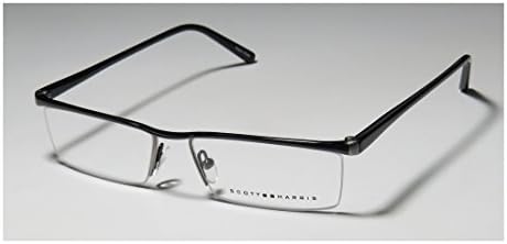Scott Harris 201 Mens Designer Half-rim Eyeglasses/Eyewear (53-15-140, Gunmetal / Black)