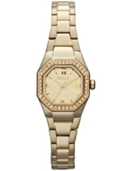 Relic Ainsley Micro Gold Tone Topaz Crystal Bezel Stainless Steel Womens Watch ZR34196