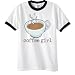 Coffee Girl Steaming Cup T-Shirt Ringer T-Shirt