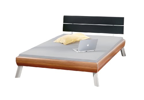 Links Link 55300200 Bett Moon 140 cm Rundprofil walnuss / schwarz