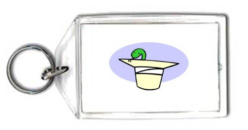 Keychain with africa, snake, wildlife, safari, hat