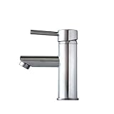 Bathroom Modern Contemporary Chrome Finish Single Hole Installation Lavatory Sink Vanity Faucet 7SS