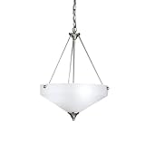 Kichler Lighting 3347NI Ansonia 3-Light Inverted Pendant, Brushed Nickel with Satin-Etched Glass