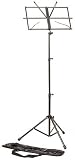 JSI Black Aluminum Folding Sheet Music Stand with Carry Bag