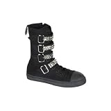 Canvas Calf 4 Buckle Steel Toe Sneaker Boot by SexyBlvd
