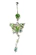 Stainless Steel Belly Ring with Green CZ - Butterfly