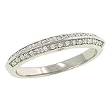 Ladies Knife Edge Pave Diamond Wedding Band .21cttw