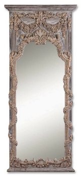 Wall Mirror with Ornate Vine and Shell Design