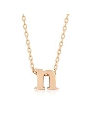 Alexander James Rose Gold Bonded Simple N Initial Pendant with Lobster Clasp set in Rose Goldtone. All pendants come with 18 inch chain with 2 inch extender.