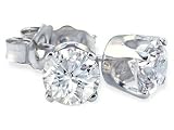 1/10ct Round Diamond Stud Earrings in 14k White Gold