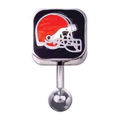 Cleveland Browns 316L Stainless Steel Belly Ring - 14G - 3/8 Inch Bar Length - Sold Individually