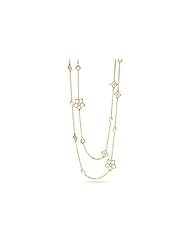 I. Reiss 14K Gold 36 Wrap-Around Necklace, Set with Floral Motifs.