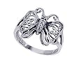 Sterling Silver Antique Finish 3mm Butterfly Ring Size 5,6,7,8,9,10