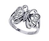 .925 Sterling Silver Butterfly Womens Ring Size 5 to 10