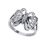 .925 Sterling Silver Butterfly Ladies Ring Size 5 to 10