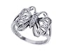 Sterling Silver Antique Finish 3mm Butterfly Ring Size 5,6,7,8,9,10