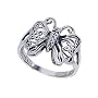 .925 Sterling Silver Butterfly Womens Ring Size 5 to 10