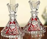 LAMPS BEAUTIFUL Crysral Clear Glass Rosaline Candle Stick Holders--Excellent customer service--see our feedback