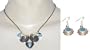 Womens Jewelry Set Silver Turquoise Earrings and Necklace (gnklcs203)