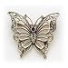 Sterling Silver Marcasite Red CZ (Cubic Zirconia) Butterfly Pin