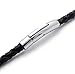 jonline24h Mens Womens Black Braided Leather Cord Rope Necklace Chain Stainless Steel Clasp, 4mm, 14-30 inch(24)