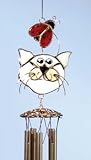 Gallery Art Glass Cat and Ladybug - Small Wind Chimes - B000NVA5JC