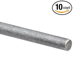 Steel Music Wire, Straightened, 0.025" Diameter, 18" Length (Pack of 10)