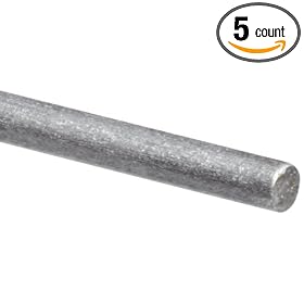 Steel Music Wire, Straightened, 0.116" Diameter, 72" Length (Pack of 5)
