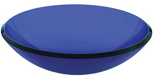 Decolav 1000T-CB Tempered Glass Vessel, Frosted Cobalt