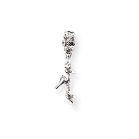 High Heel Shoe Dangle Charm in Sterling Silver for 3mm Reflections, Expression, Kera, Pandora and SilveRado Bracelets & Necklaces