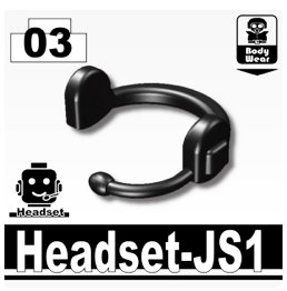 Headset (Black) - Custom Minifigure Piece