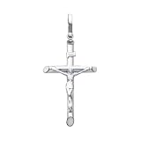 14K White Gold Crucifix Cross Charm Pendant