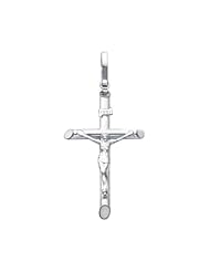 14K White Gold Crucifix Cross Charm Pendant
