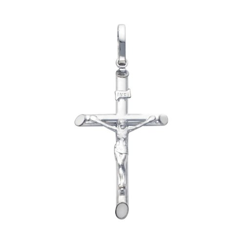 14K White Gold Crucifix Cross Charm Pendant