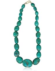 Turquoise Single Strand Bead Necklace in 18K Yellow Gold