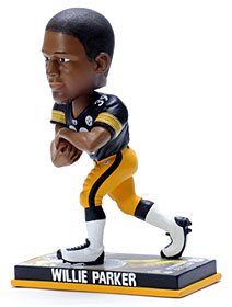 Caseys Distributing 8132973078 Pittsburgh Steelers Willie Parker Forever Collectibles Photo Base Bobble Head