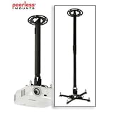 Peerless PARAMOUNT Ceiling/Wall Projector Mount with Adjustable Extension PPC-S - Mounting kit ( extension column, ceiling plate, mounting adapter ) for projector ( Tilt & Swivel ) - cold-rolled steel - silver